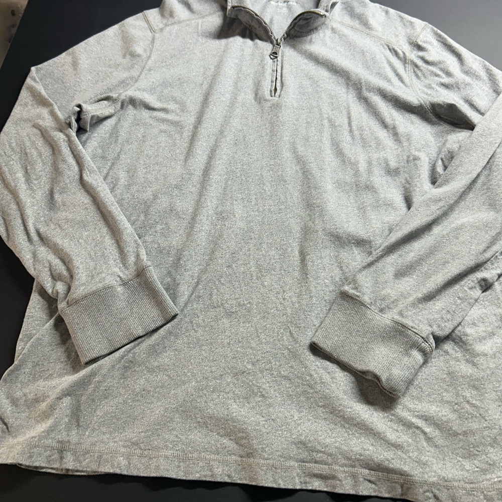 Eddie Bauer 1/4 zip Heritage Wash Lightweight Pullover Gray, Men’s‎ TXL